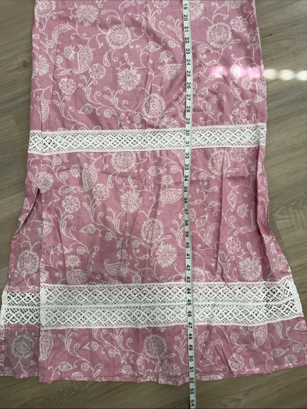 Julia Amory Pink and White Majorelle Caftan Paisley Maxi Dress.  Sz M - Picture 10 of 12